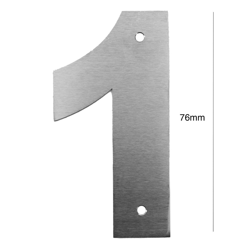 Load image into Gallery viewer, BRUSHED STAINLESS STEEL NUMBER - 76MM