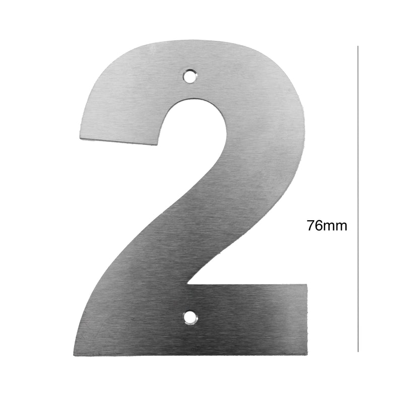 Load image into Gallery viewer, BRUSHED STAINLESS STEEL NUMBER - 76MM
