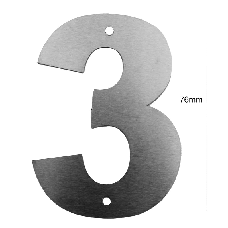 Load image into Gallery viewer, BRUSHED STAINLESS STEEL NUMBER - 76MM