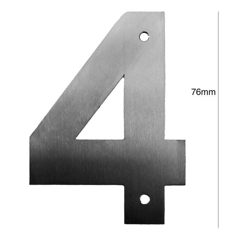 Load image into Gallery viewer, BRUSHED STAINLESS STEEL NUMBER - 76MM