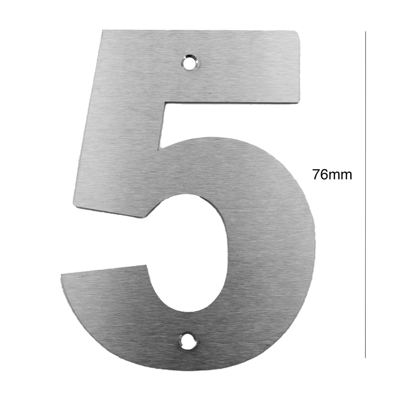 Load image into Gallery viewer, BRUSHED STAINLESS STEEL NUMBER - 76MM