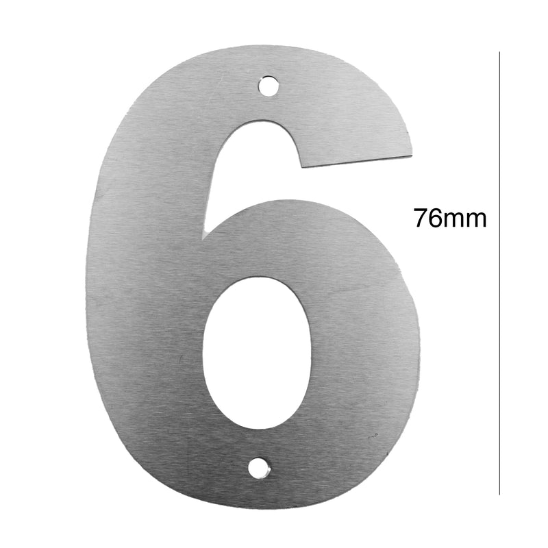 Load image into Gallery viewer, BRUSHED STAINLESS STEEL NUMBER - 76MM
