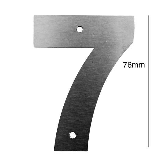 BRUSHED STAINLESS STEEL NUMBER - 76MM