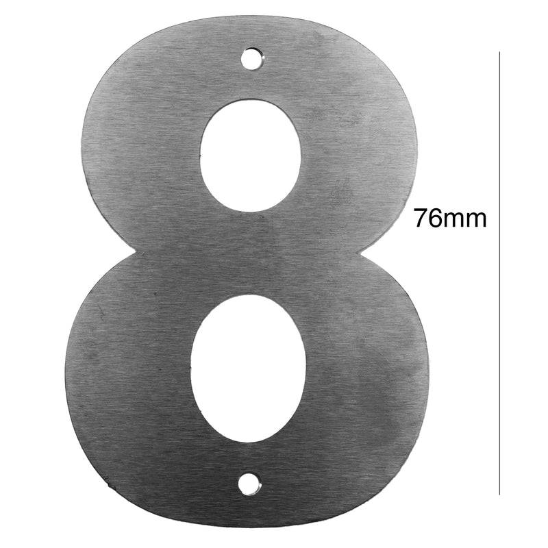 Load image into Gallery viewer, BRUSHED STAINLESS STEEL NUMBER - 76MM