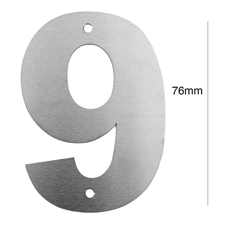 Load image into Gallery viewer, BRUSHED STAINLESS STEEL NUMBER - 76MM