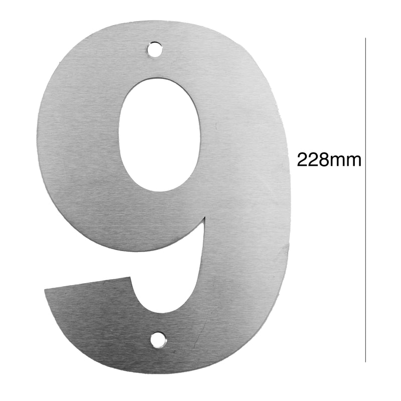 Load image into Gallery viewer, BRUSHED STAINLESS STEEL NUMBER - 228MM