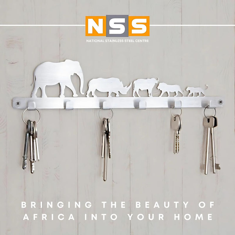 Load image into Gallery viewer, Key Hanger – Stainless Steel Wall Mounted, South African Designs
