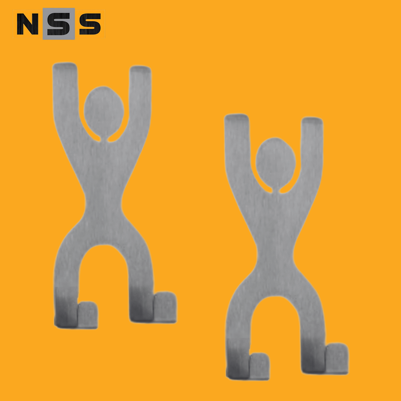 Load image into Gallery viewer, Over-Door Hooks – Human Figure Design, Stainless Steel