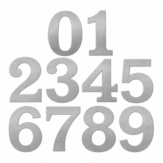 228mm brushed stainless steel house numbers 0 to 9