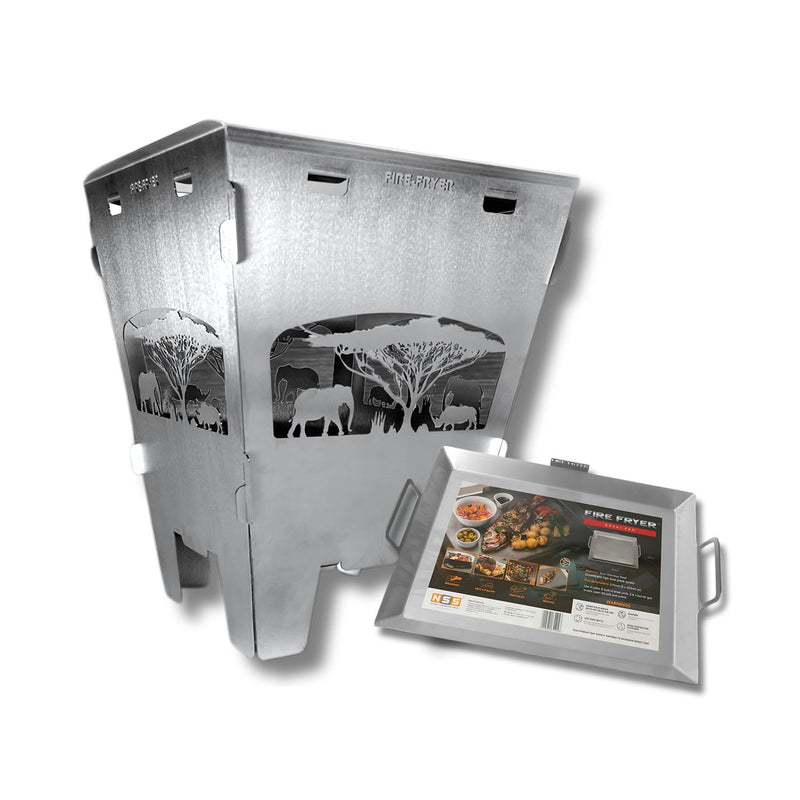 Load image into Gallery viewer, Fire Pit Boma &amp; Braai Pan Combo – Stainless Steel
