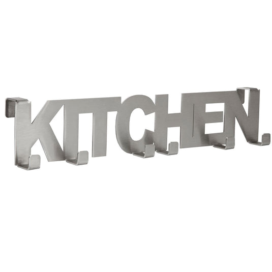 Cupboard Door Hanger – Stainless Steel Kitchen Towel Rack, 6 Hooks