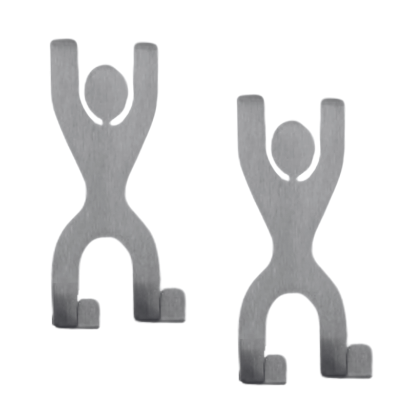 Load image into Gallery viewer, Over-Door Hooks – Human Figure Design, Stainless Steel
