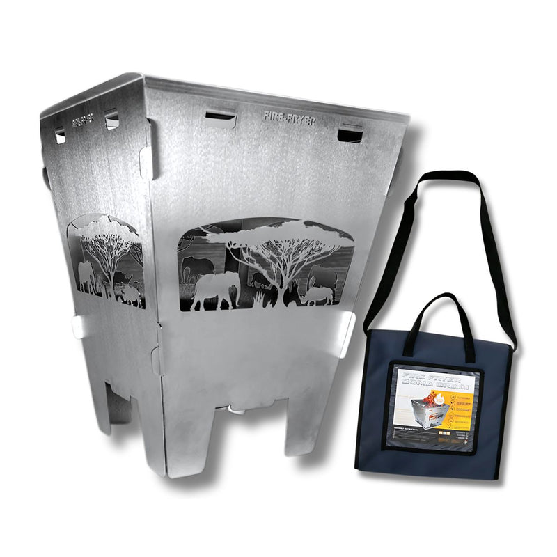 Load image into Gallery viewer, Fire Pit Boma &amp; Braai Pan Combo – Stainless Steel
