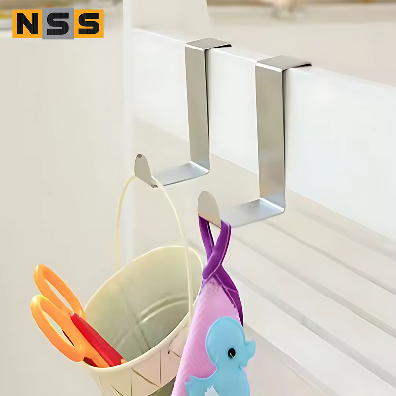 Load image into Gallery viewer, Over-Door Hooks – Stainless Steel, Set of 4
