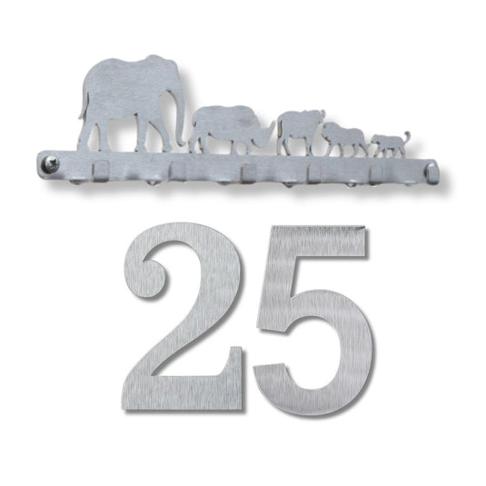 House Numbers & Key Hanger Set – Stainless Steel