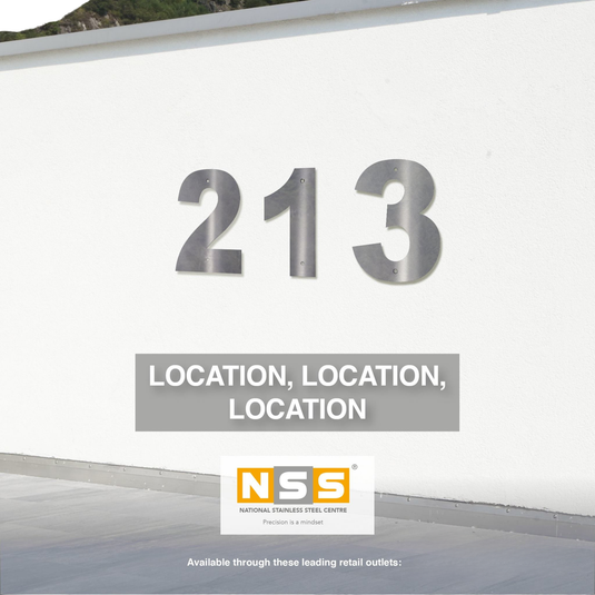 House Number – 228mm Brushed Stainless Steel